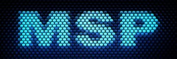 MSP Graphic, white LED looking dots on black LED Dot background